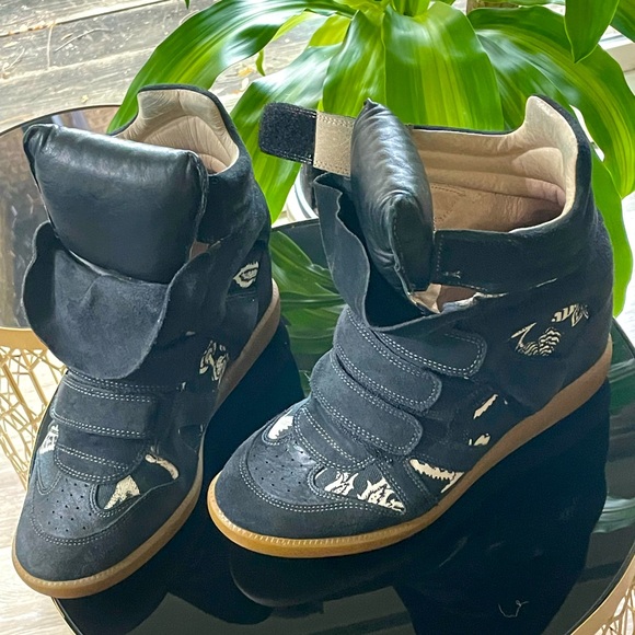 Isabel Marant Hawaiian Bekett High Top Wedge Sneaker - Picture 2 of 8